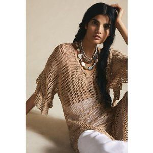 Anthropologie Anna K Gold Mesh Layer